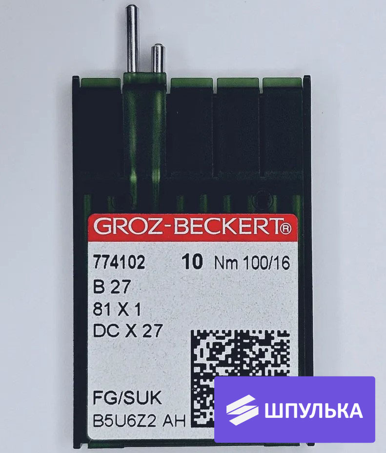 Иглы промышленные Groz-Beckert DCx27 №100 SUK 10 шт.