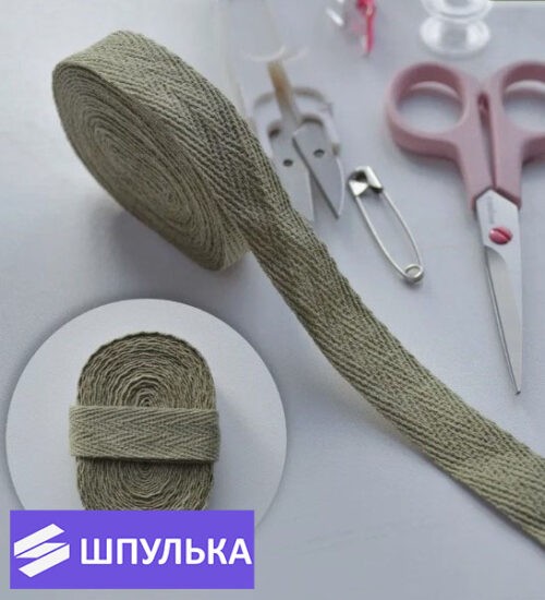 Лента киперная 15 мм, цвет: чёрный, хаки (1 м)