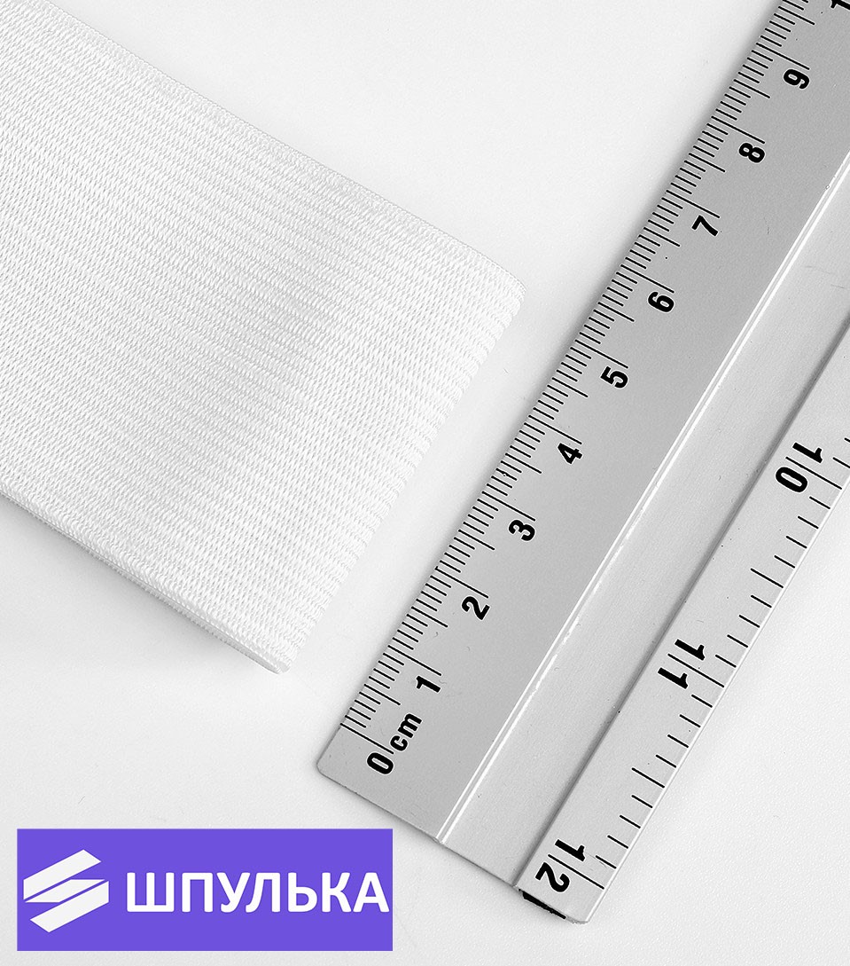 Резинка вязаная 50 мм, цвет: белый (рул. 50 м) — изображение 4
