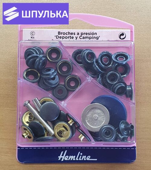Набор кнопок Hemline H405S.O 15 мм, черный, 12 шт.