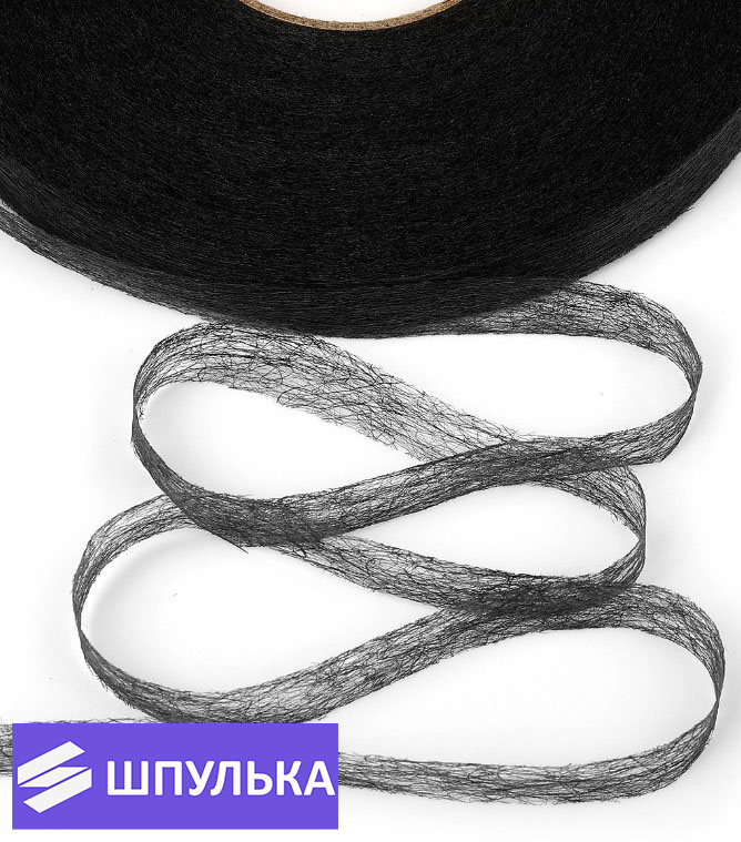 Клеевая паутинка 10 мм, цвет: чёрный (100 ярд) — изображение 2