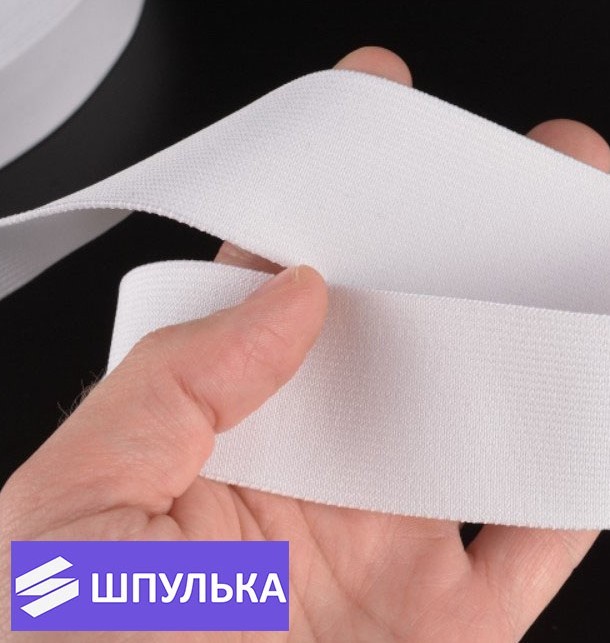 Резинка ткацкая 40 мм, цвет: белый (рул. 40 м) — изображение 2