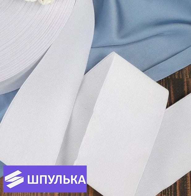 Резинка ткацкая 40 мм, цвет: белый (рул. 40 м) — изображение 3