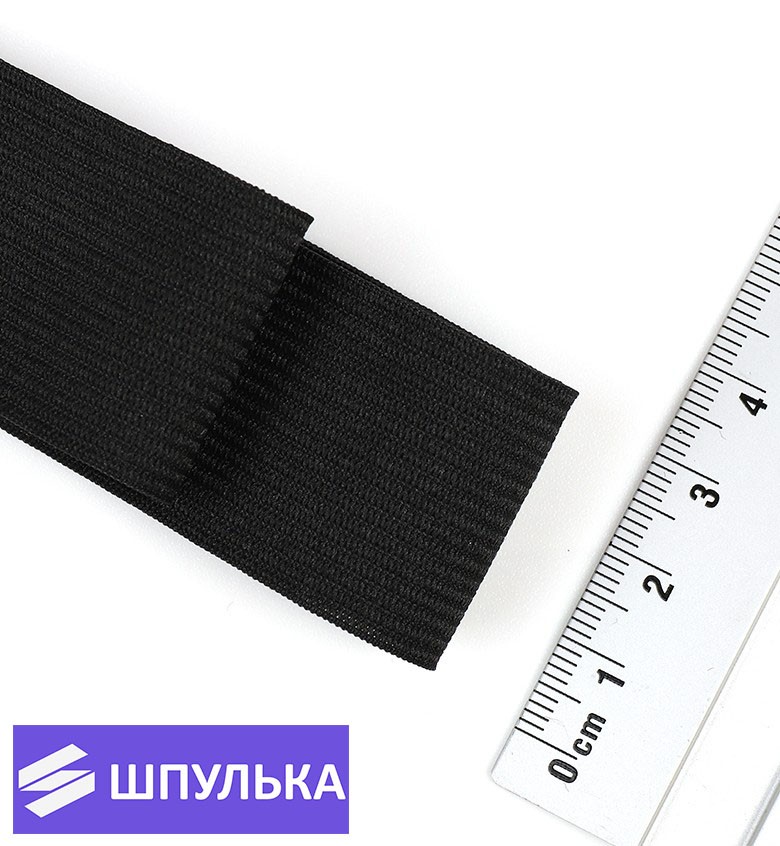 Резинка вязаная 30 мм, цвет: чёрный (рул. 50 м) — изображение 4
