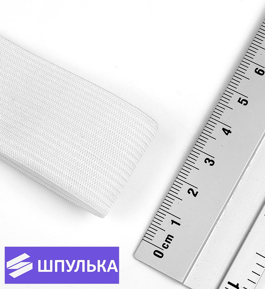 Резинка вязаная 30 мм, цвет: белый (рул. 50 м) — изображение 4