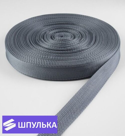 Стропа 25 мм, цвет: чёрный, серый (1 м)