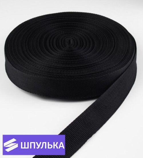 Стропа 30 мм, 14 г/м цвет: чёрный (1 м)