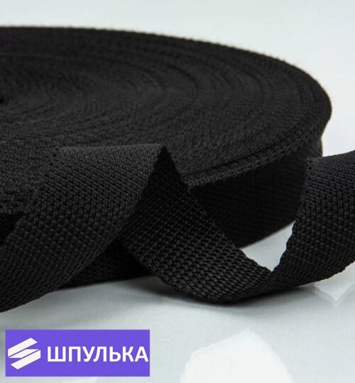 Стропа 30 мм, 19 г/м цвет: чёрный, цветной (1 м)