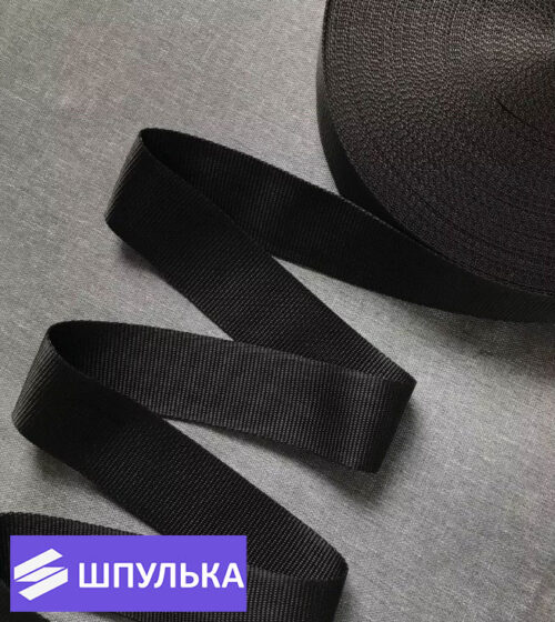 Стропа 40 мм цвет: чёрный (1 м)