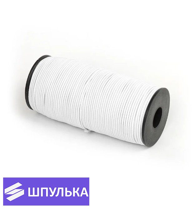 Резинка шляпная 2,5 мм, цвет: белый, черный (1 м) — изображение 2