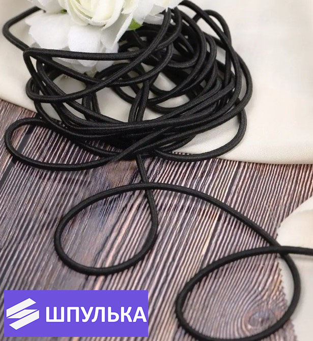 Резинка шляпная 2,5 мм, цвет: белый, черный (1 м) — изображение 3