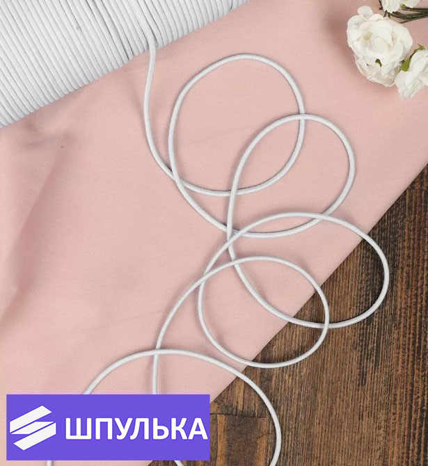 Резинка шляпная 2,5 мм, цвет: белый, черный (1 м) — изображение 4