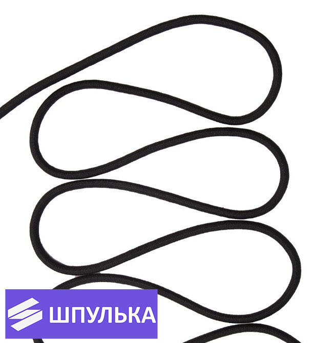Резинка шляпная 4 мм, цвет: черный (1 м) — изображение 2