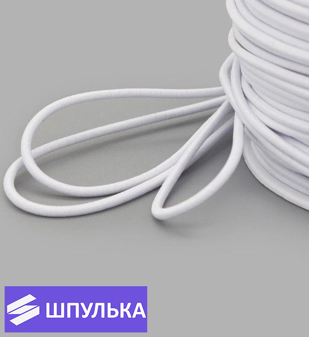 Резинка шляпная 4 мм, цвет: белый (1 м) — изображение 2